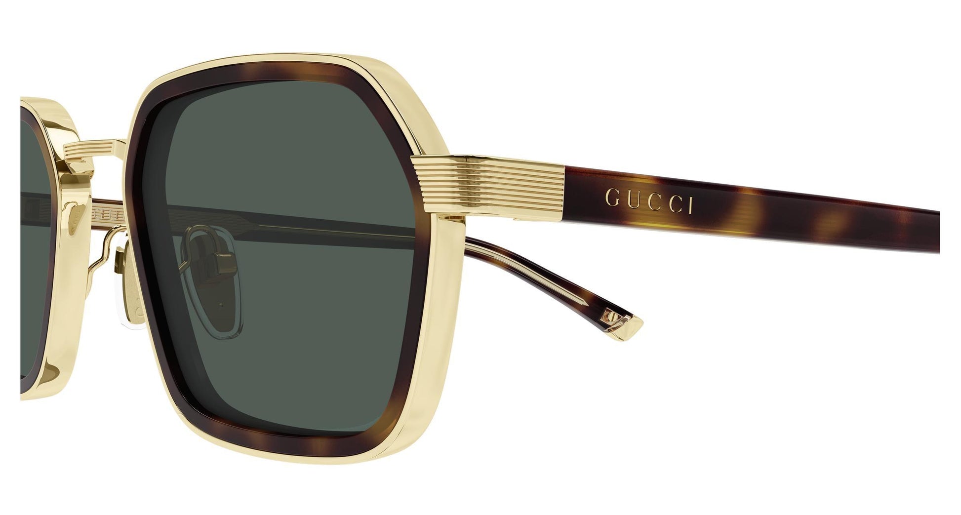 Gucci GG2074S-003 sunglasses in havana frame with green lenses