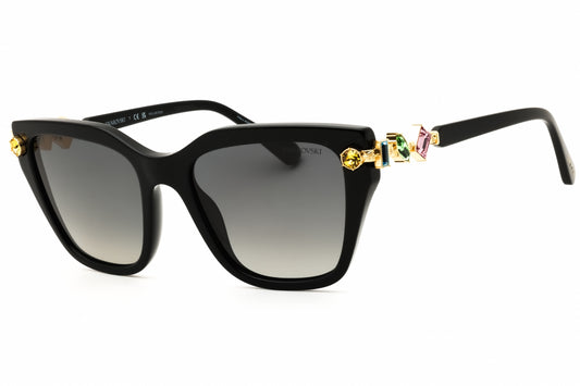 Swarovski SK6041-1001T3 Shiny Black Rectangular Sunglasses 53mm