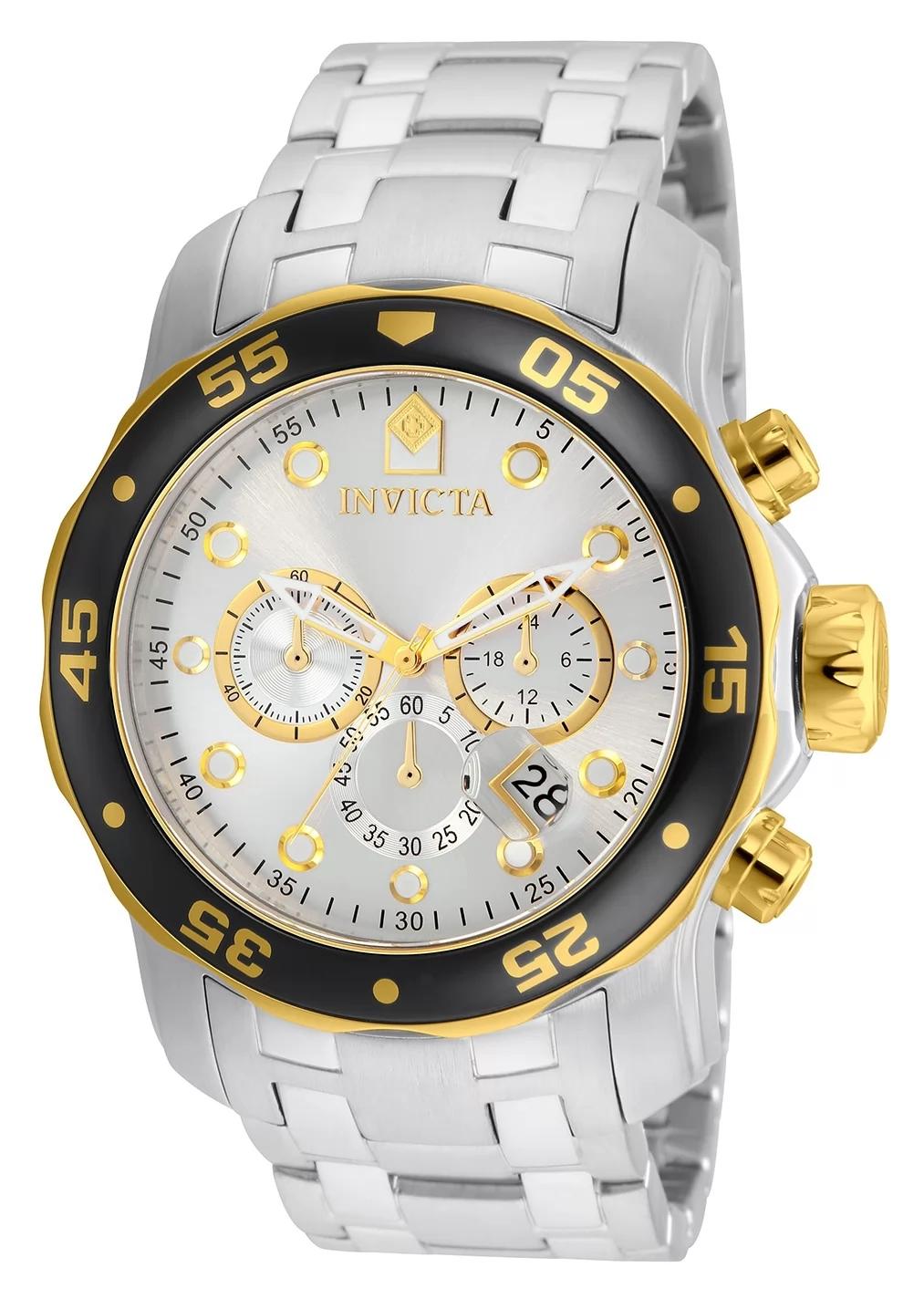Invicta 80040 watch with silver dial and stainless steel band