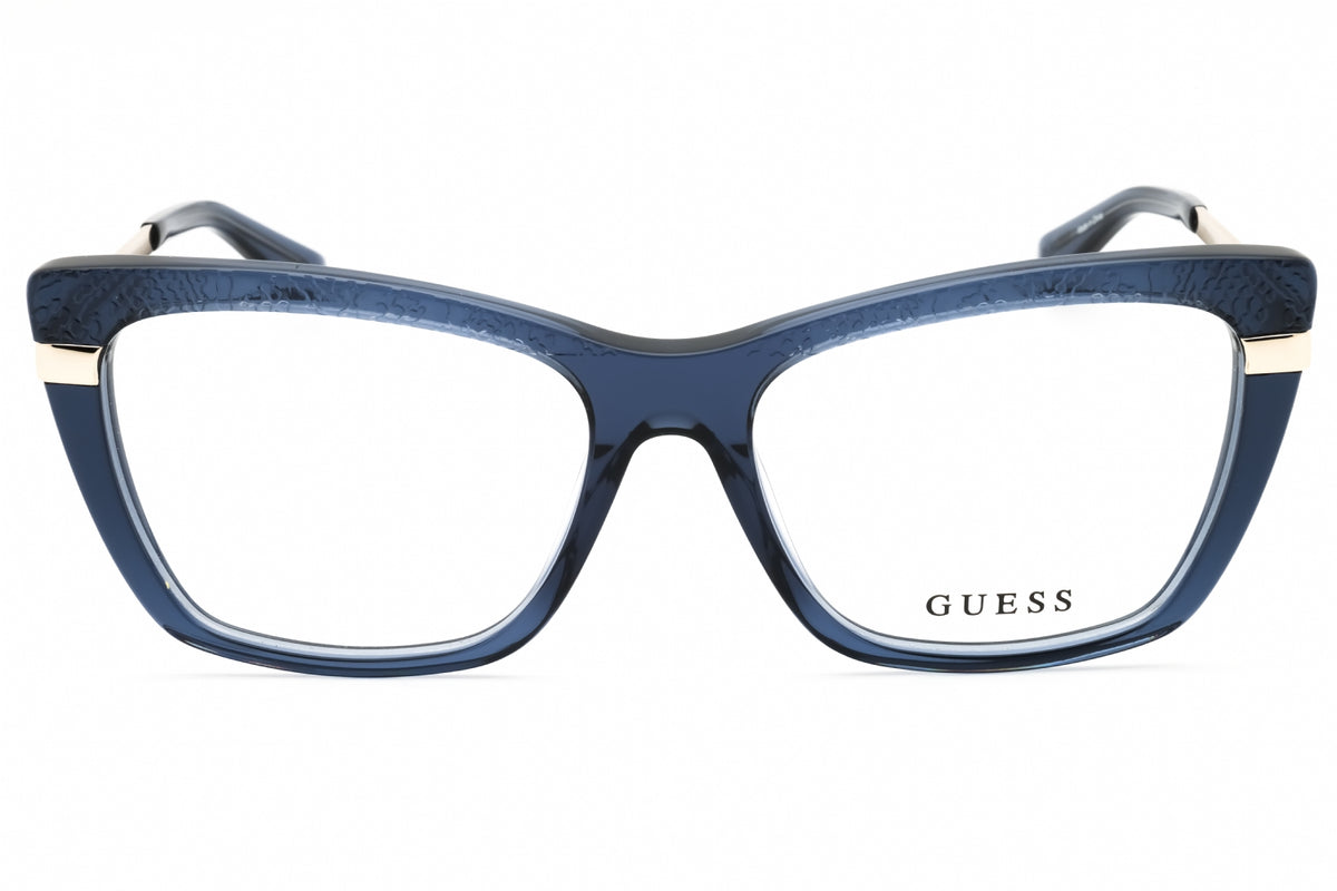 Guess GU50246-090 shiny blue Cat eye Eyeglasses 54mm Eyeglasses
