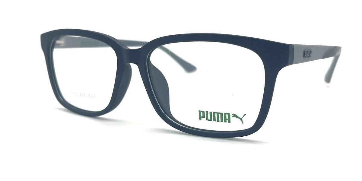 Puma PE0196OA 001 Blue Rectangle Eyeglasses 55mm Eyeglasses