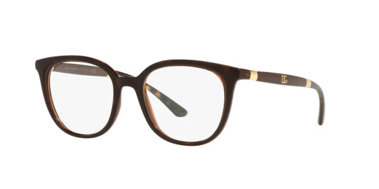 Dolce Gabbana 0DG5080-3185-50 Havana Transparent Brown Square EYEGLASSES 0mm Eyeglasses
