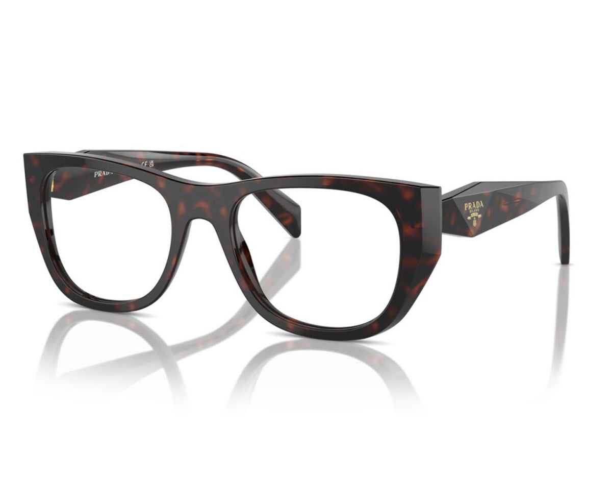 Prada PRA18V-17N1O1-52 eyeglasses in caramel tortoise frame with clear lenses