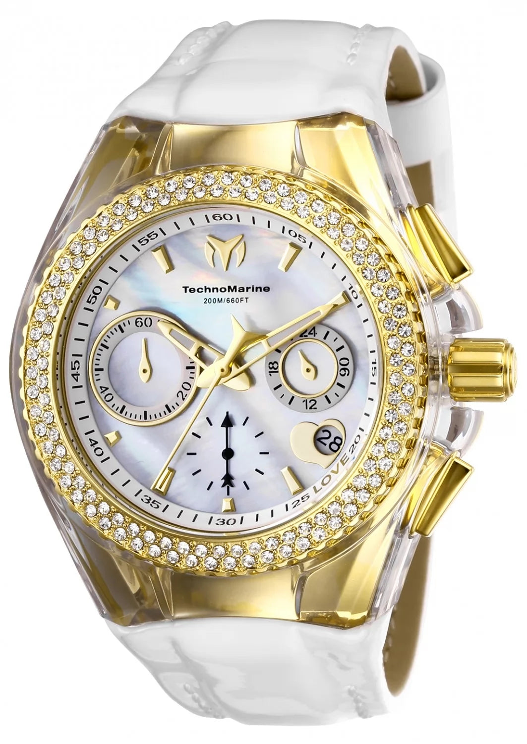 TechnoMarine TM-117046 Quartz Watch Mother of Pearl Dial Leather 40mm Lady