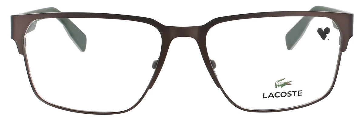 Lacoste L2306N 035 Brown Rectangle Eyeglasses 55mm Eyeglasses