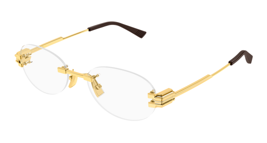 Bottega Veneta BV1512O-001-53 Gold Round  53mm Eyeglasses