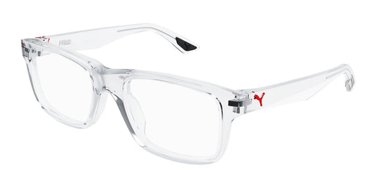 Puma PU0405O-004 eyeglasses in silver / grey frame with clear lenses