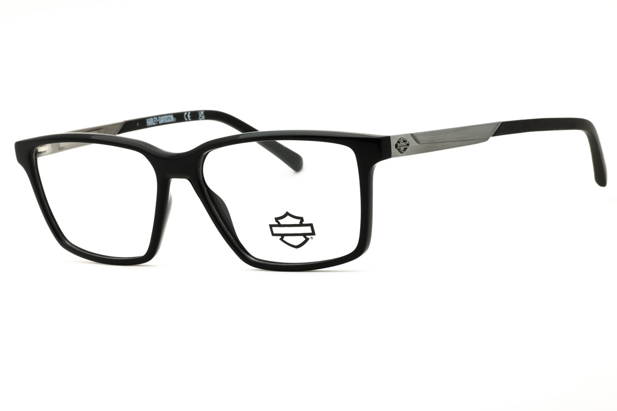 Harley Davidson HD50120-001 shiny black Rectangular Eyeglasses 57mm Eyeglasses