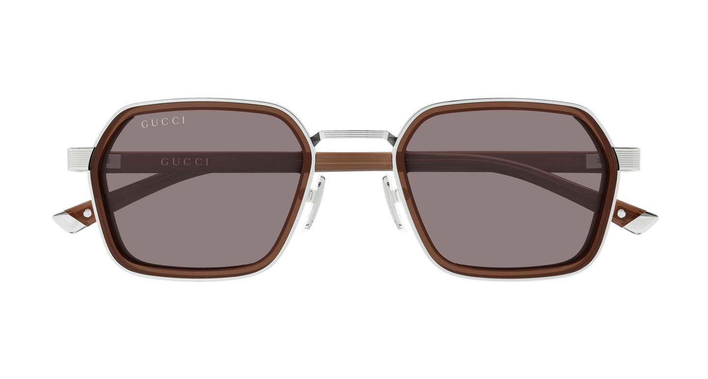 Gucci GG2074S-005 sunglasses in brown frame with silver brown brown lenses