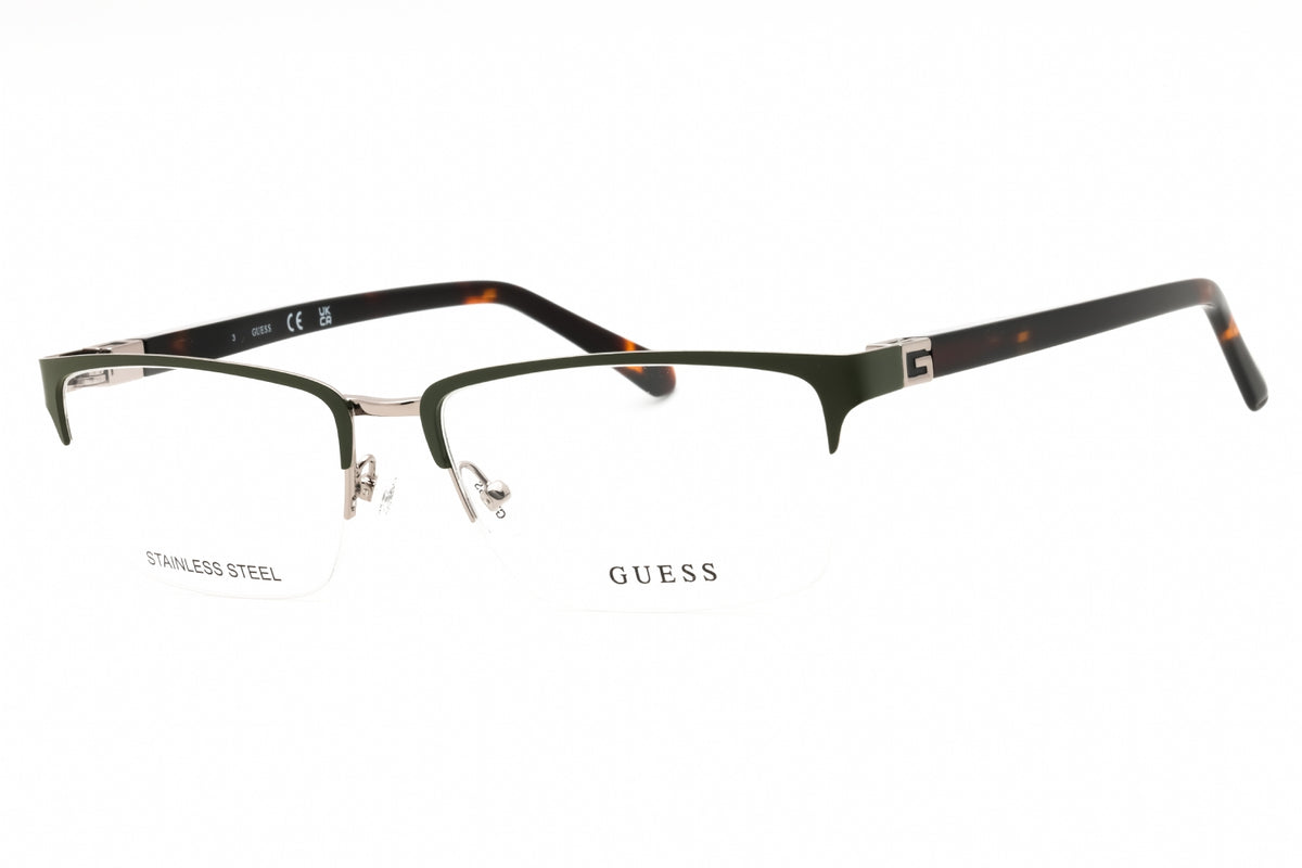 Guess GU50191-097 Matte Dark Green Dark Havana Rectangular Eyeglasses 58mm Eyeglasses