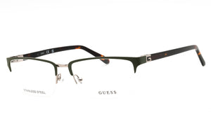 Guess GU50191-097 Matte Dark Green Dark Havana Rectangular Eyeglasses 58mm