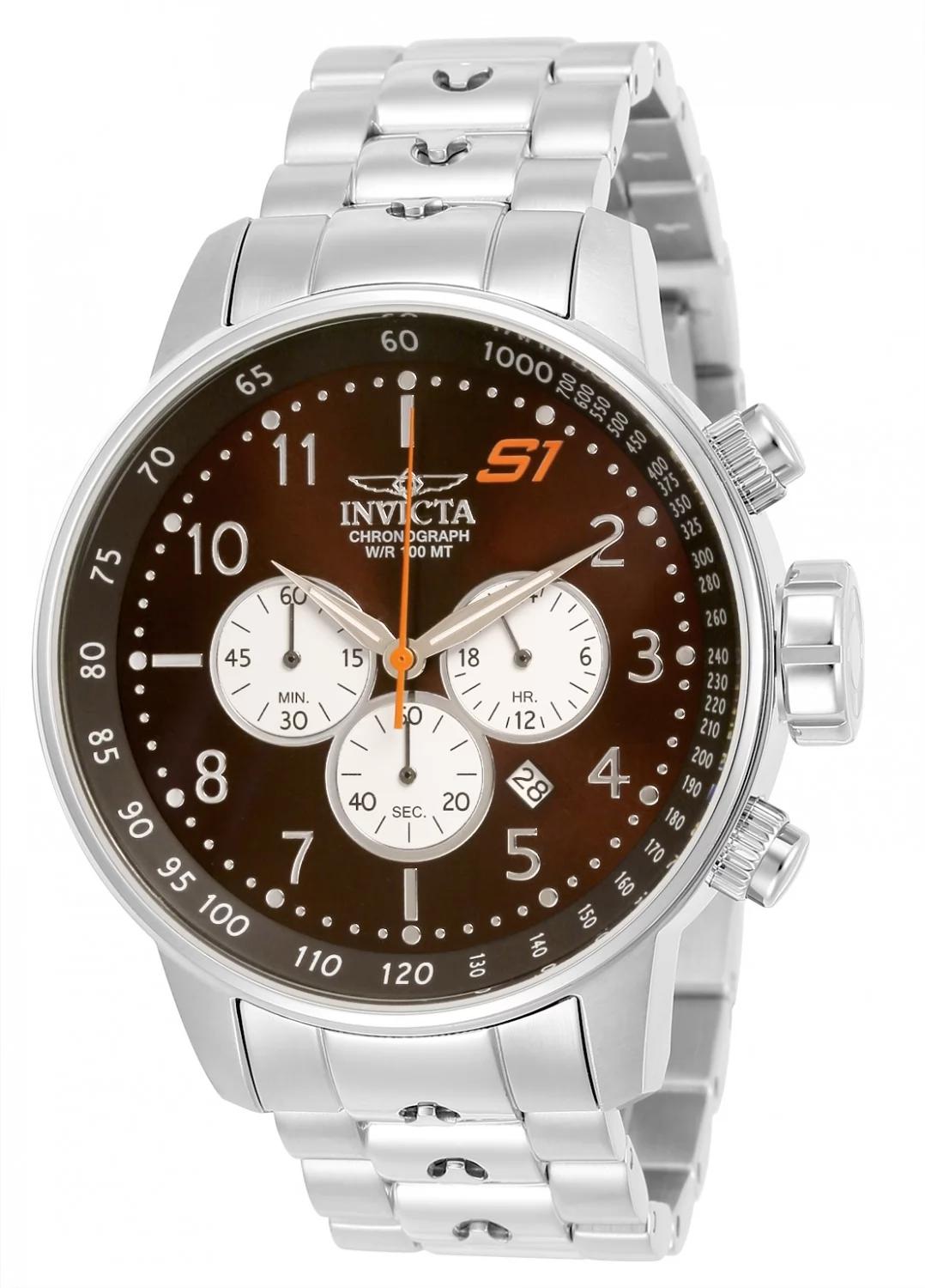 Invicta 23081 watch with brown dial and stainless steel band
