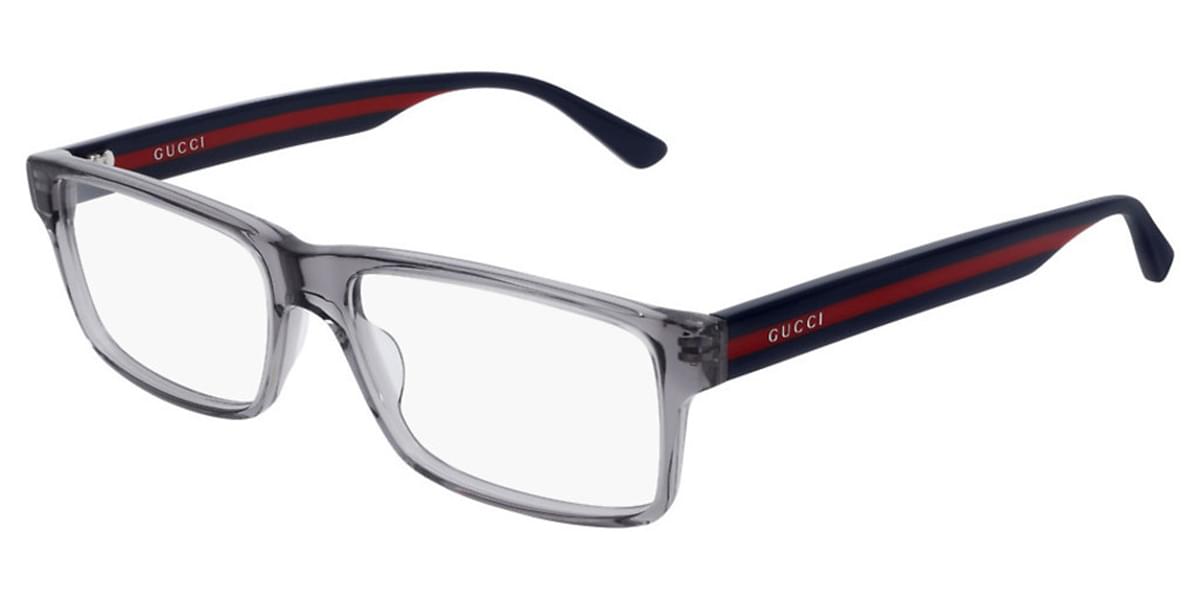 Gucci GG0752O-003 Grey Rectangular Eyeglasses 56mm Eyeglasses