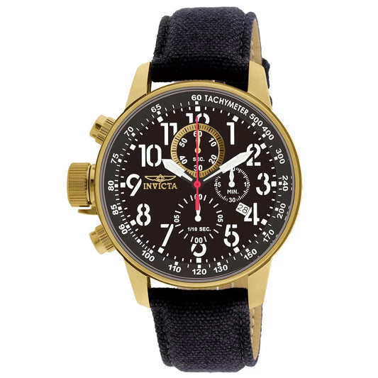 Invicta 1515 watch with black dial and riffle band