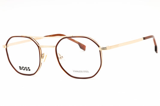 Hugo Boss BOSS 1632-00NR 00 eyeglasses in gold brown havana frame with clear lenses