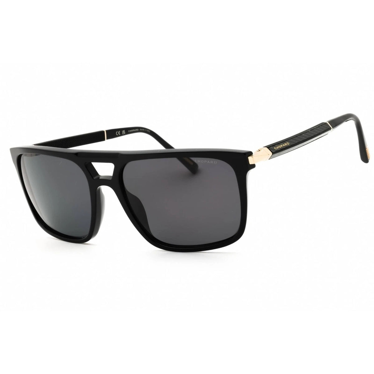 Chopard 59mm Rectangular sunglasses in carbonio+gomma frame with carbonio+gomma lenses