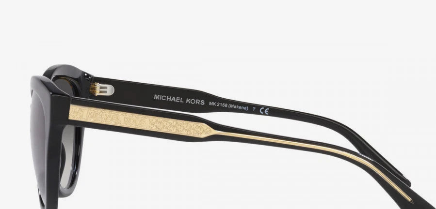 Michael Kors 0MK2158-30058G-55 Black Rectangle SUNGLASSES 0mm Sunglasses
