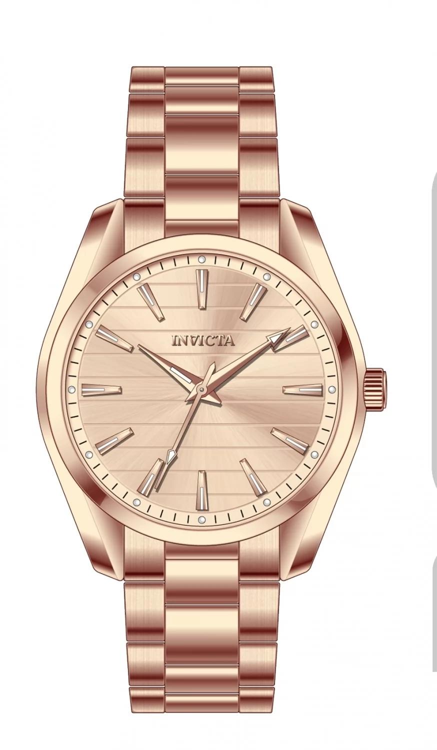 Invicta 69196 watch with rose gold dial and stainless steel band