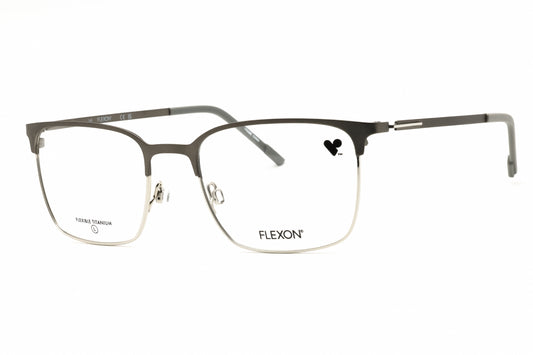 Flexon FLEXON E1140-072 eyeglasses in matte gunmetal frame with clear demo lenses