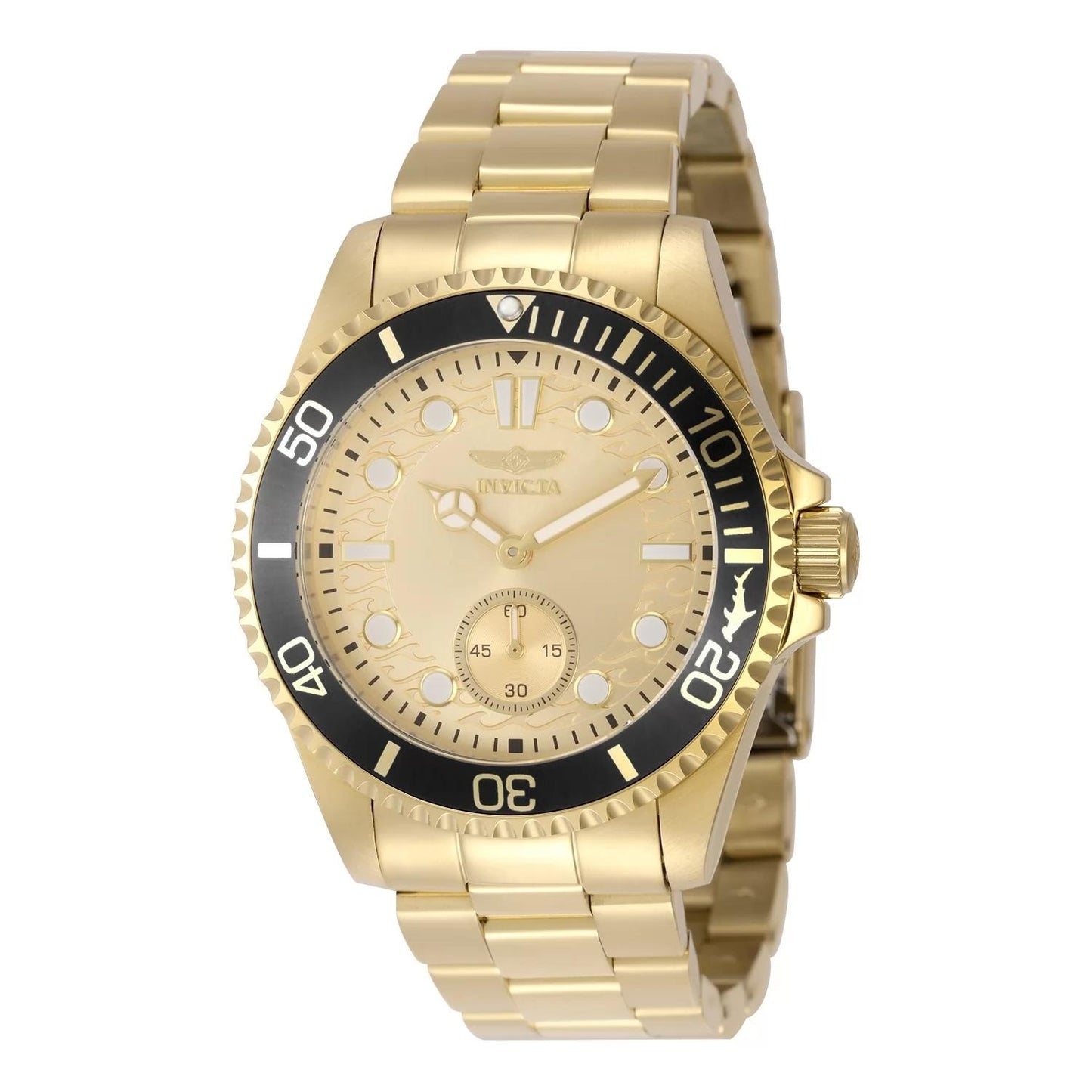 Invicta 49428 watch with gold dial and stainless steel band