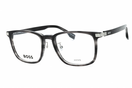 Hugo Boss BOSS 1408/F-02W8 00 eyeglasses in grey horn frame with clear demo lenses