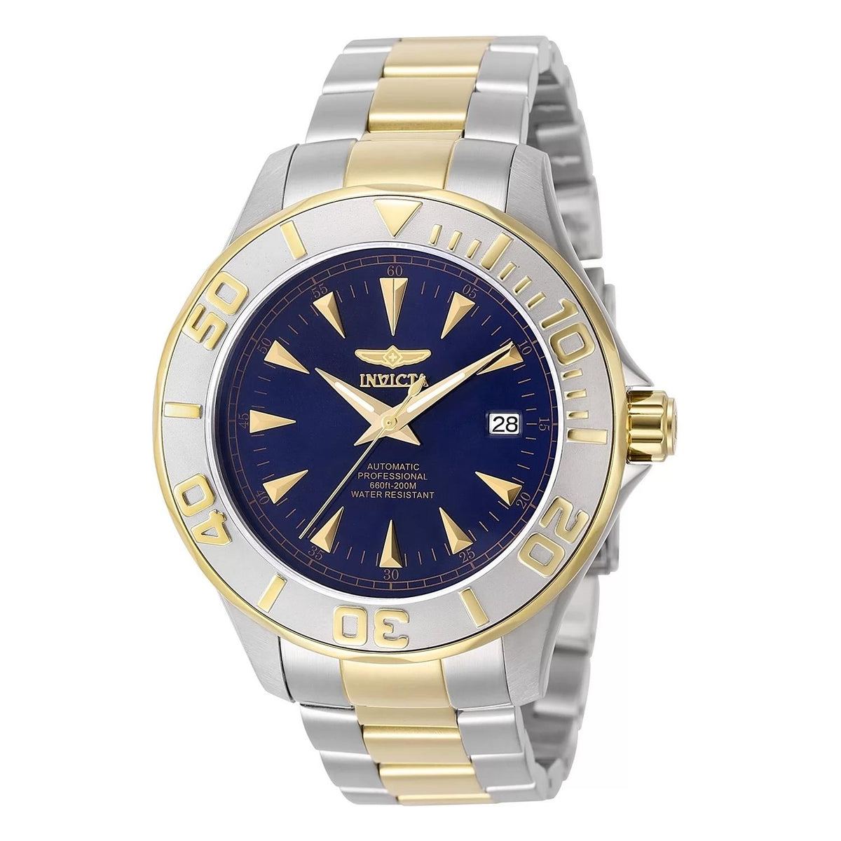 Invicta 7038 watch with blue dial and stainless steel band
