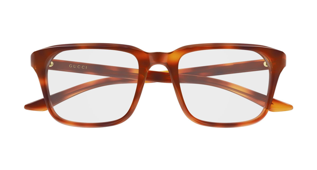 Gucci GG2081o-008 eyeglasses in havana frame with clear lenses