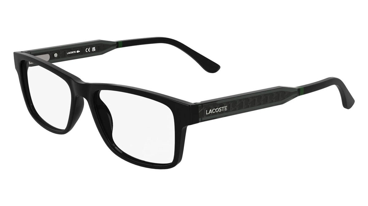 Lacoste L2977N 001 Black Rectangle Eyeglasses 54mm Eyeglasses
