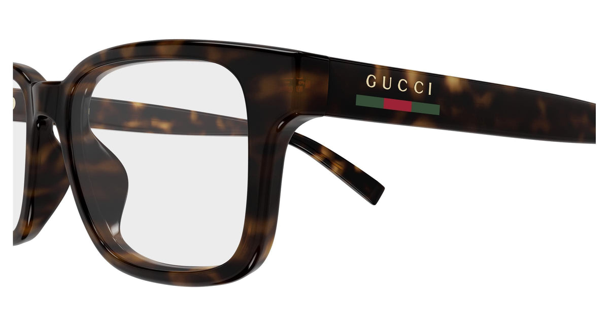 Gucci GG2107oL-002 eyeglasses in havana frame with clear lenses
