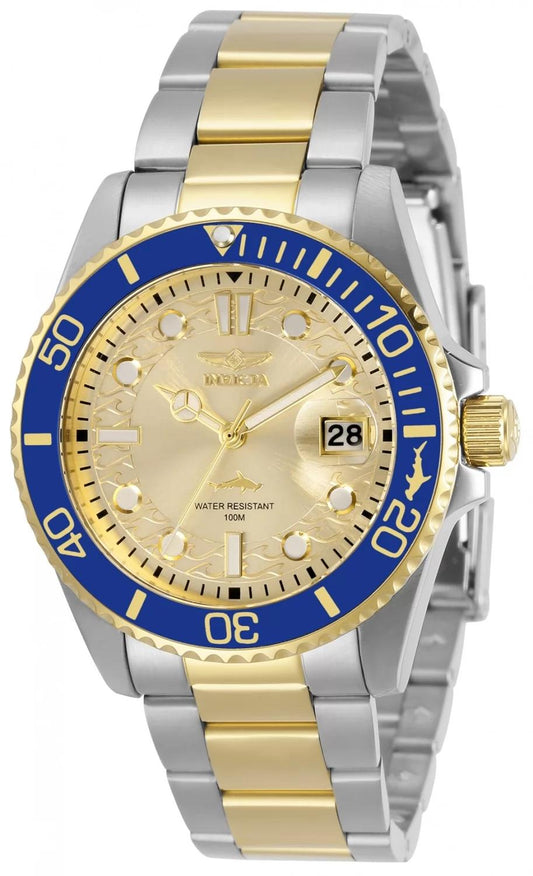 Invicta 30482 watch with gold dial and stainless steel band