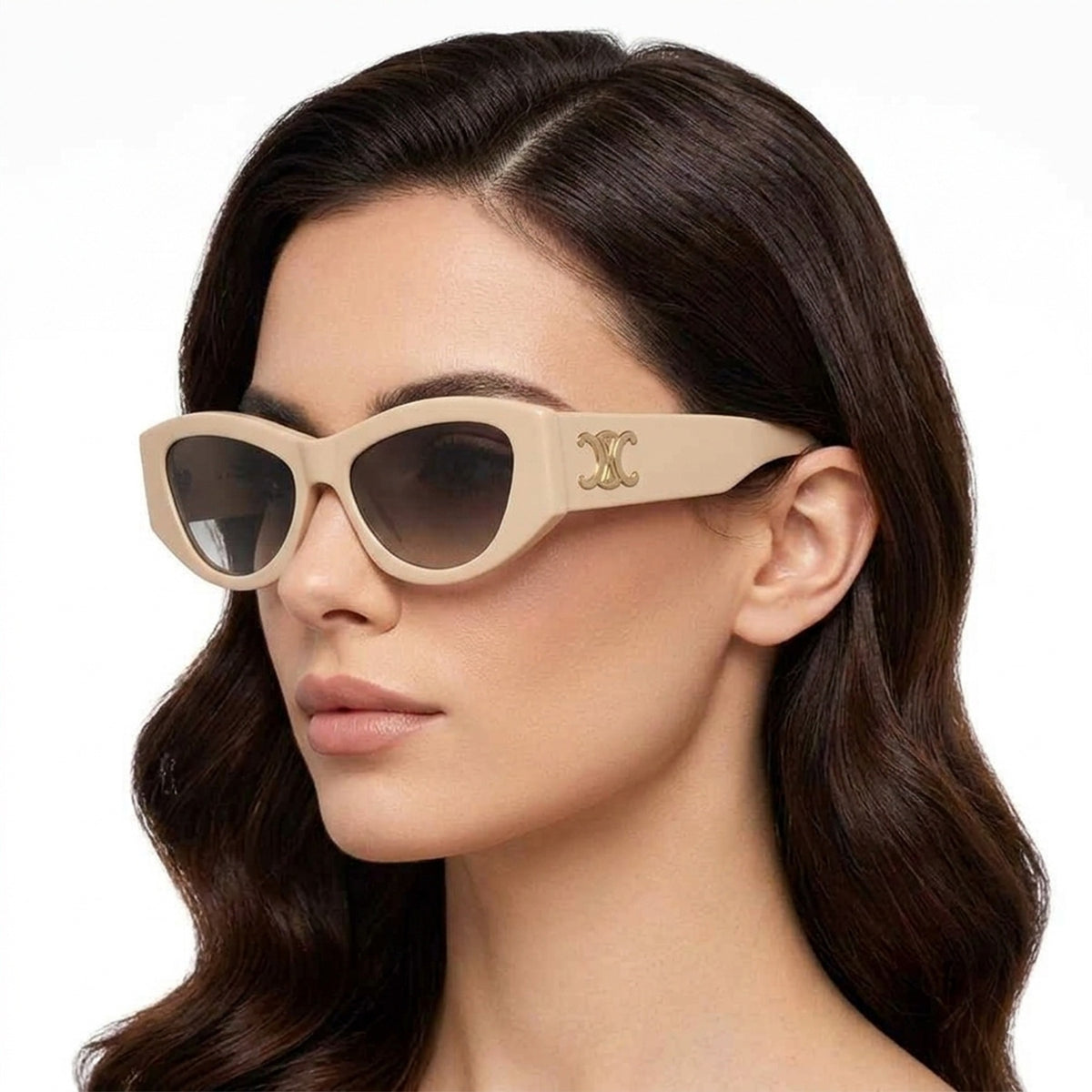 Celine CL40308U-5557B Brown Rectangle Sunglasses 55mm