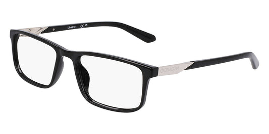 Dragon DR2044-001 eyeglasses in shiny black frame with clear lenses
