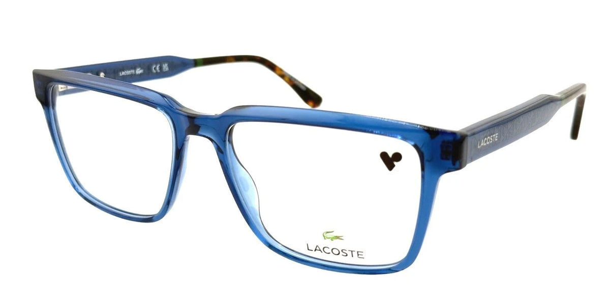 Lacoste L2976N 410 Blue Rectangle Eyeglasses 55mm Eyeglasses