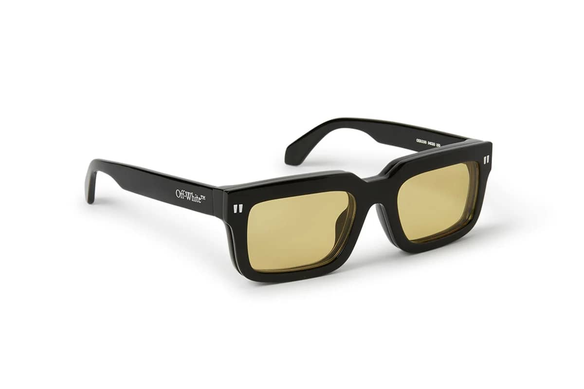 Off White OERI130S24PLA0011018 Clip On Black Yellow Square Sunglasses 54mm Sunglasses