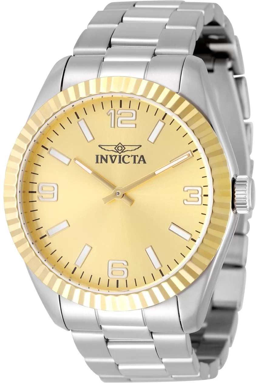 Invicta 50576 Quartz Watch Gold Dial Stainless Steel 43mm Men