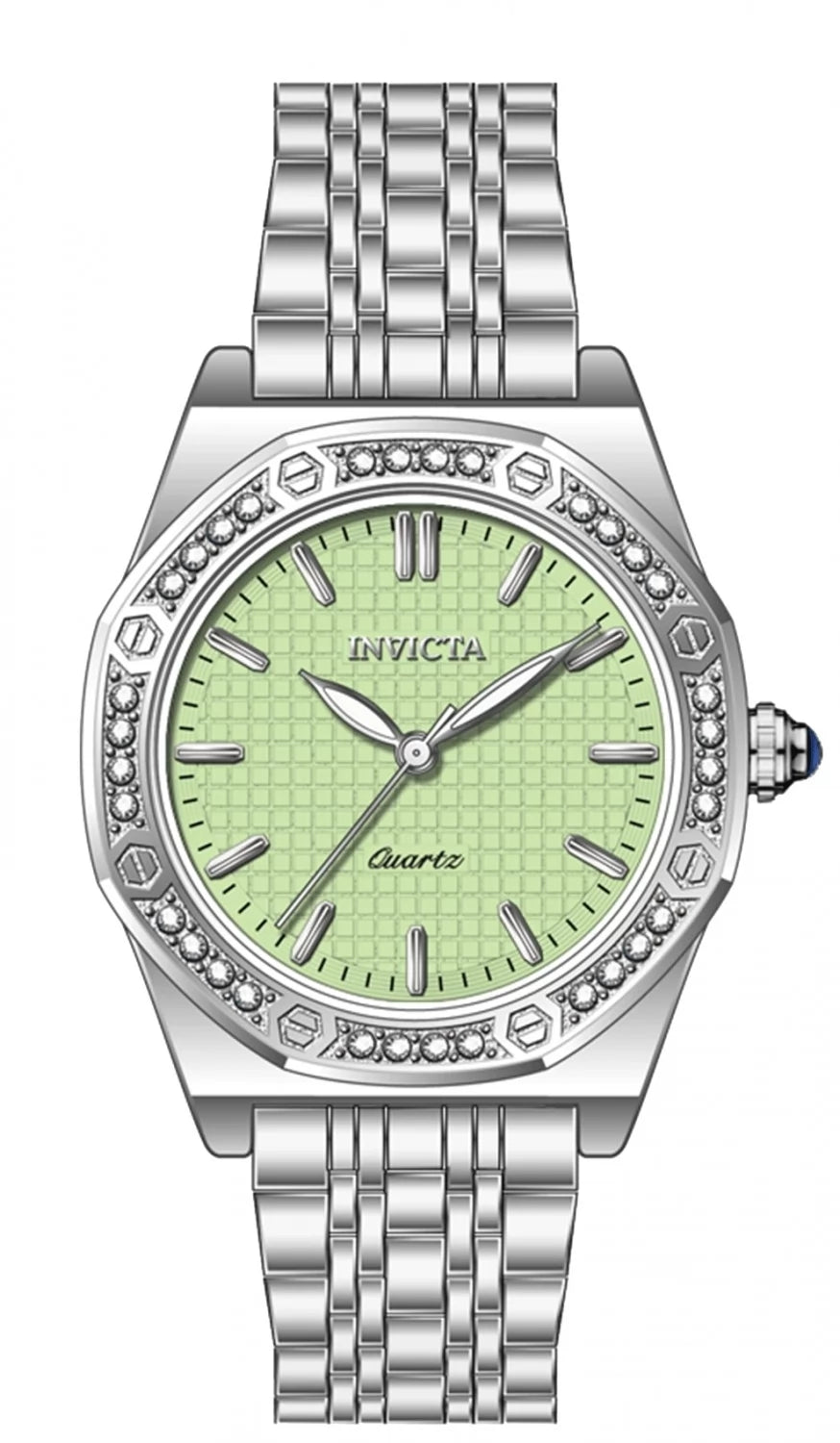 Invicta 69374 Quartz Watch Green Dial Stainless Steel 33mm Lady