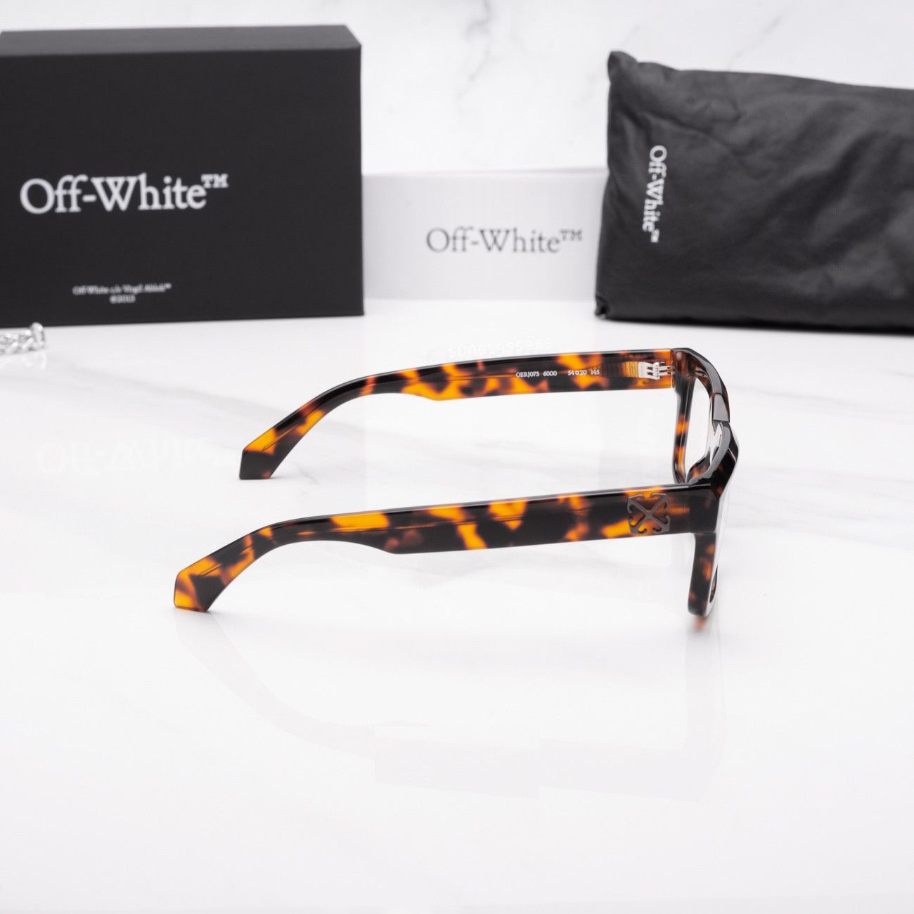 Off-White Style 42 Havana Blue Block Light 54mm New Eyeglasses