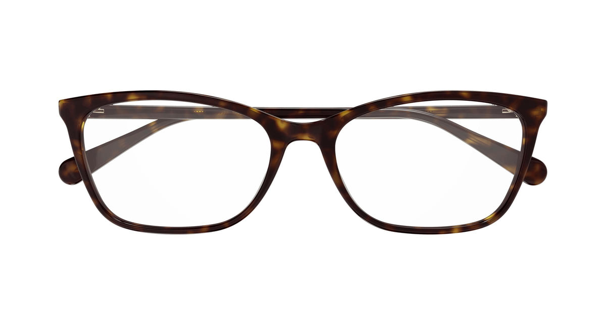 Gucci GG1930o 002 eyeglasses in havana frame with clear lenses