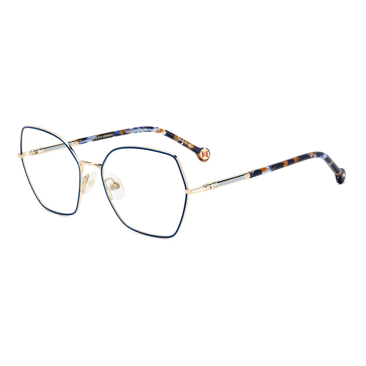 Carolina Herrera HER0272-NUC-56 Matte Blue Gold Rectangle Eyeglasses 56mm Eyeglasses