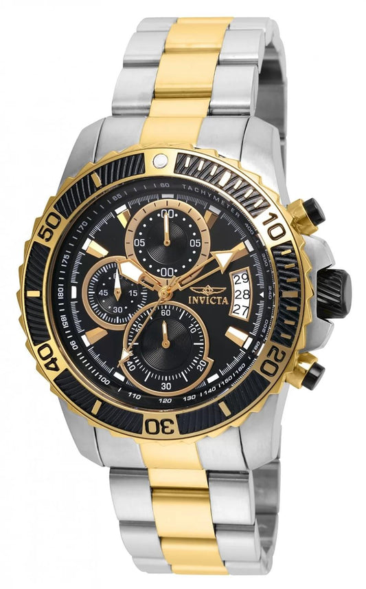Invicta 22418 watch with black dial and stainless steel band