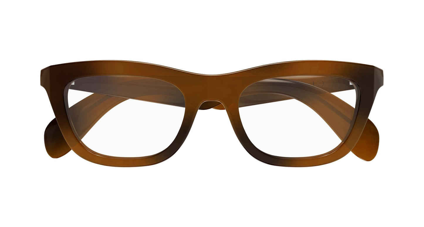 Gucci GG1932o-003 eyeglasses in havana frame with clear lenses