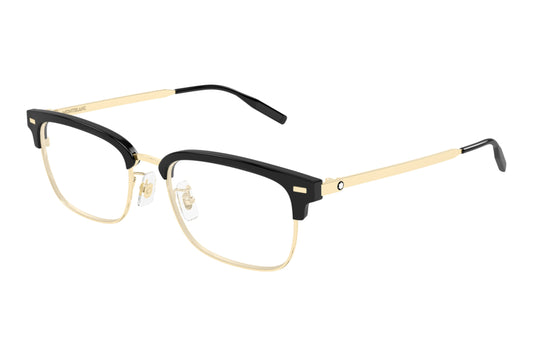 Mont Blanc MB0493oJ-001 Gold Rectangle Eyeglasses 55mm