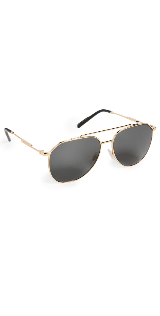 Dolce Gabbana 0DG2296-02-87-58 Gold Semi Rimless, Cats Eye SUNGLASSES 0mm Sunglasses