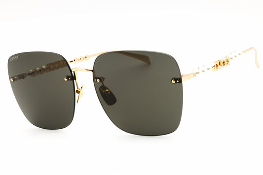 Gucci GG1923SA-001 Gold Rectangle Sunglasses 63mm