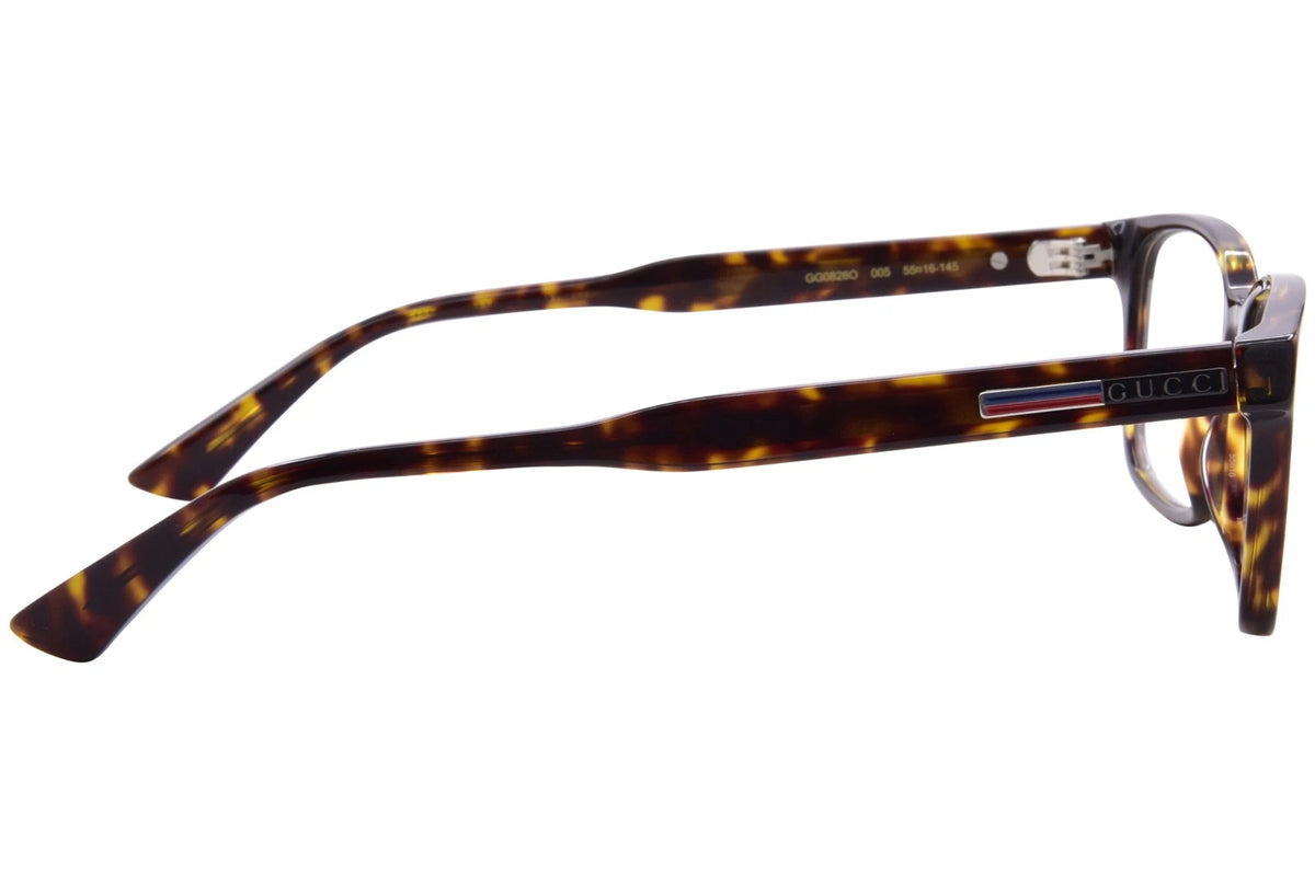 Gucci GG0826o-005-55 eyeglasses in havana frame with clear lenses