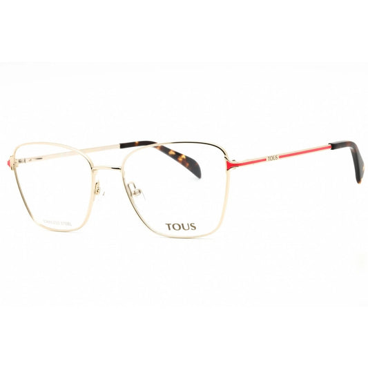 Tous VTO449-0SNA eyeglasses in shiny light gold+yellow frame with clear lenses
