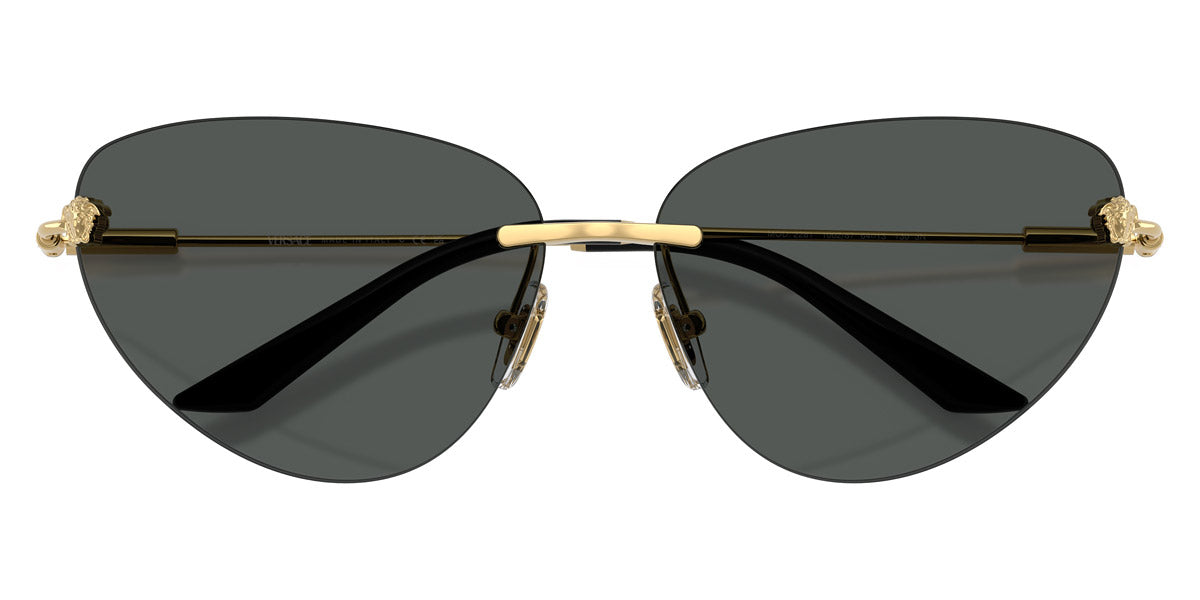 Versace 0VE2281- Gold/Dark Grey 64mm New Sunglasses