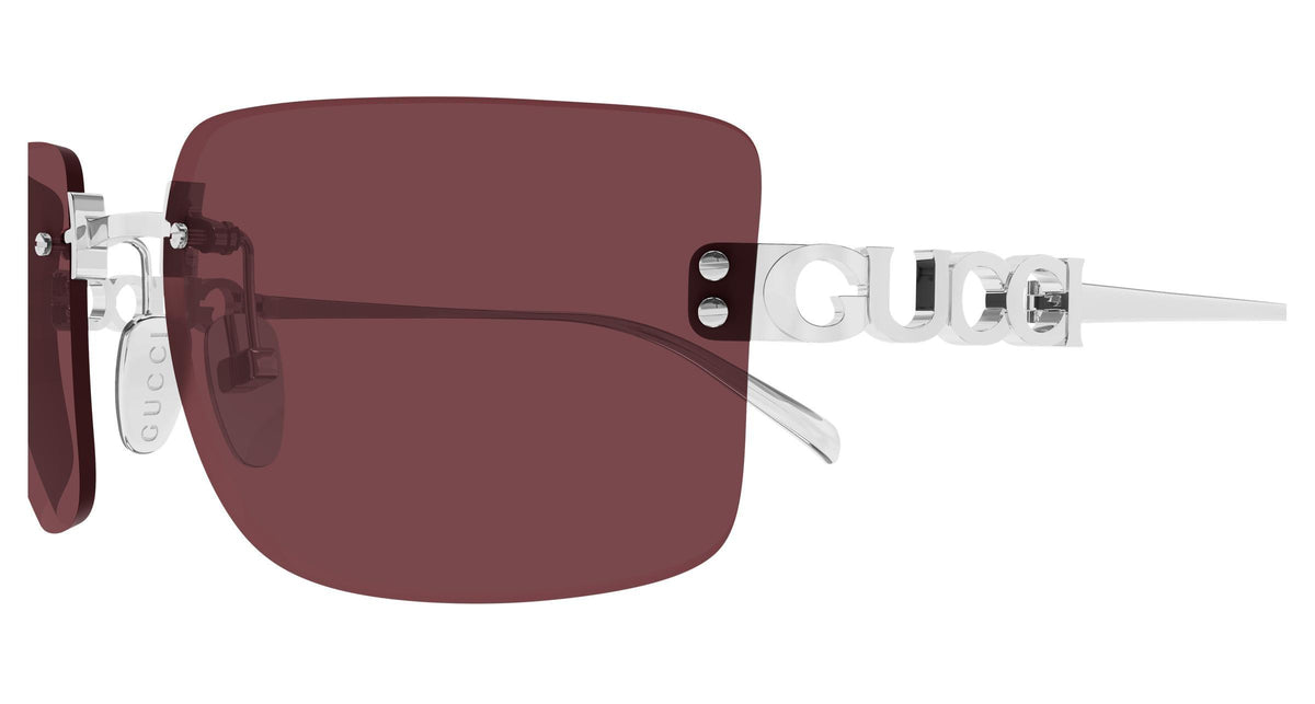 Gucci GG2038S-002 sunglasses in pink frame with silver red lenses