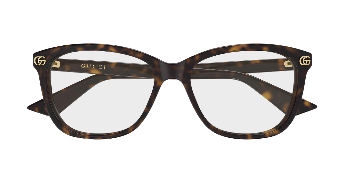 Gucci GG2113o-007 eyeglasses in havana frame with clear lenses