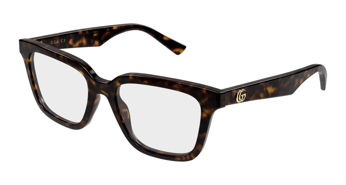 Gucci GG2186oA-002 eyeglasses in havana frame with clear lenses